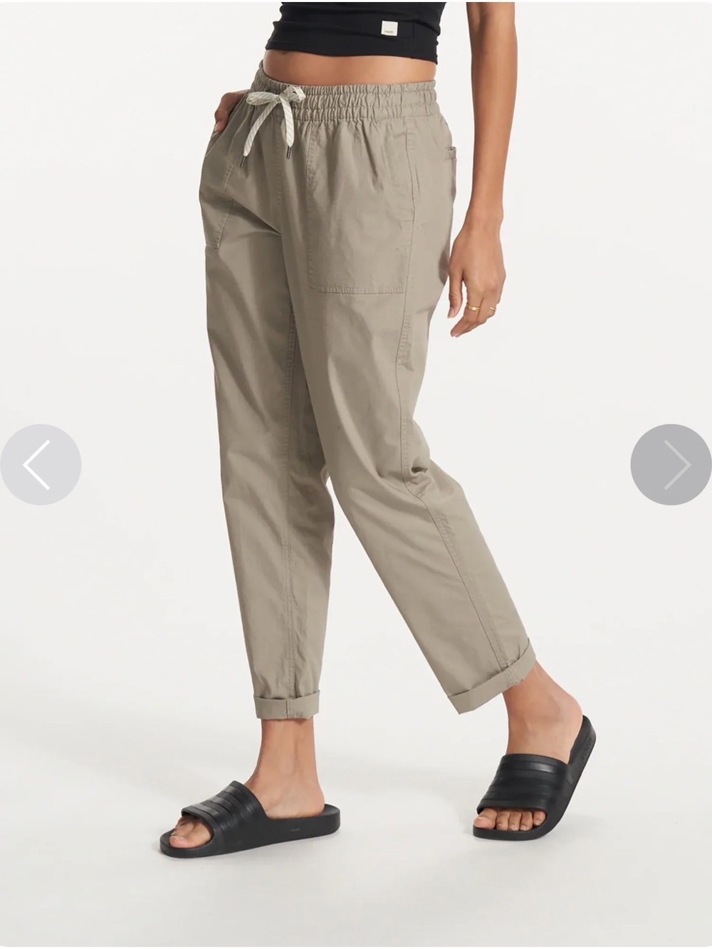 Vuori Olive Drawstring Joggers with Cuffed Hem - Picture 5 of 9